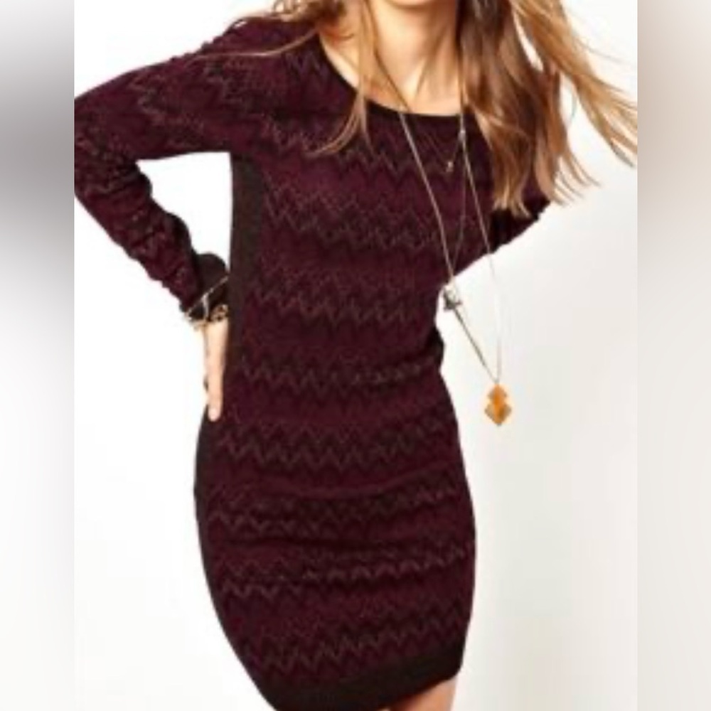 Free People sweater dress in berry multi size large